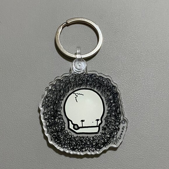 Pifferooni original skull crying scribble clear acrylic keychain + BONUS - Picture 2 of 6